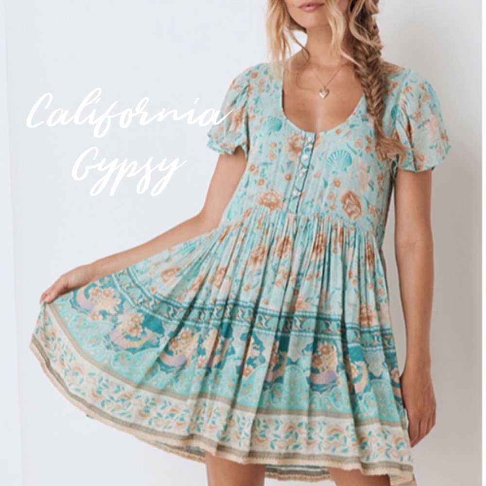 LAST ONE๐Seashell Floral Mini Dress - Picture 7 of 11